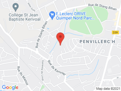 Plan Google Stage recuperation de points à Quimper proche de Concarneau