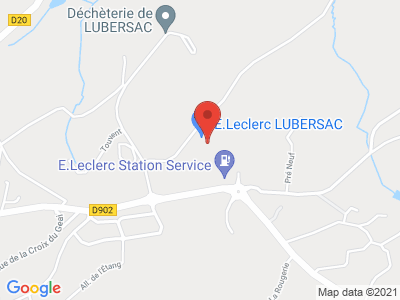 Plan Google Stage recuperation de points à Lubersac proche de Limoges