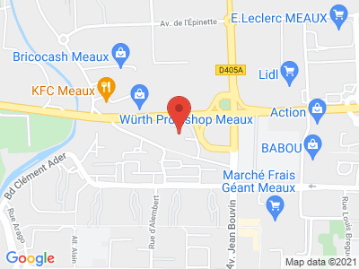 Plan Google Stage recuperation de points à Meaux proche de Montévrain