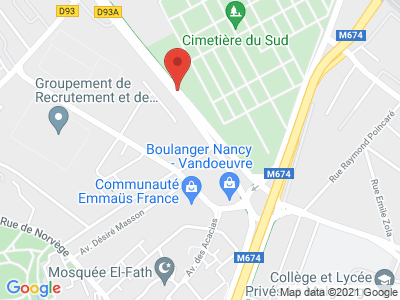 Plan Google Stage recuperation de points à Vandoeuvre-lès-Nancy proche de Maxéville
