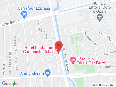 Plan Google Stage recuperation de points à Calais proche de Saint-Omer