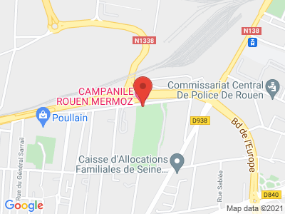Plan Google Stage recuperation de points à Rouen proche de Belbeuf