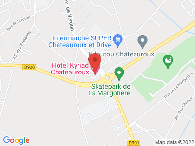 Plan Google Stage recuperation de points à Châteauroux proche de Issoudun