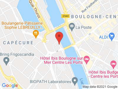 Plan Google Stage recuperation de points à Boulogne-sur-Mer proche de Montreuil