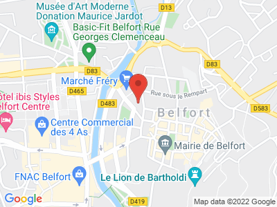 Plan Google Stage recuperation de points à Belfort proche de Sochaux