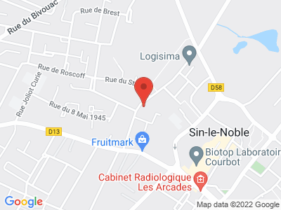 Plan Google Stage recuperation de points à Sin-le-Noble proche de Noyelles-Godault