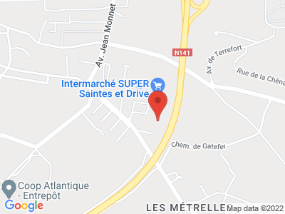 Plan Google Stage recuperation de points à Saintes proche de Châteaubernard