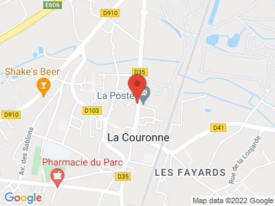 Plan Google Stage recuperation de points à La Couronne proche de Barbezieux-Saint-Hilaire