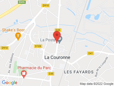 Plan Google Stage recuperation de points à La Couronne proche de Puymoyen