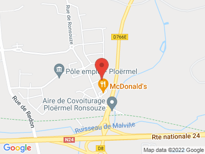 Plan Google Stage recuperation de points à Ploërmel proche de Redon