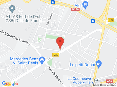 Plan Google Stage recuperation de points à La Courneuve proche de Pierrefitte-sur-Seine