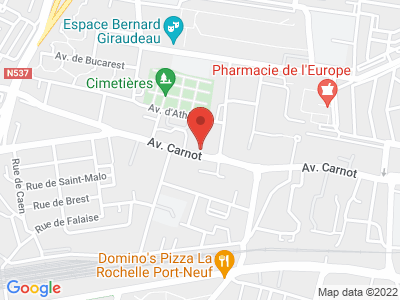 Plan Google Stage recuperation de points à La Rochelle proche de Périgny
