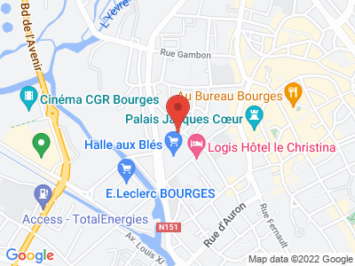 Plan Google Stage recuperation de points à Bourges proche de Vierzon