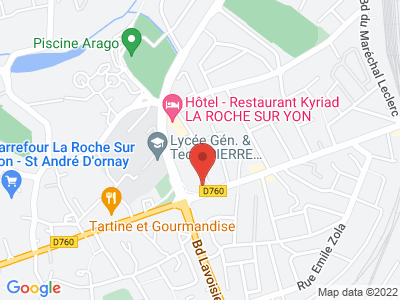 Plan Google Stage recuperation de points à La Roche-sur-Yon proche de Les Sables-d'Olonne