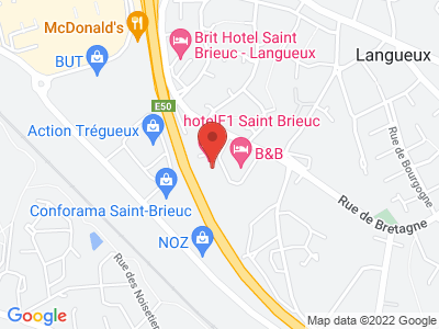 Plan Google Stage recuperation de points à Trégueux proche de Plérin