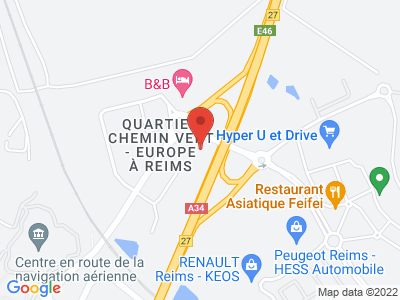 Plan Google Stage recuperation de points à Reims proche de Prunay