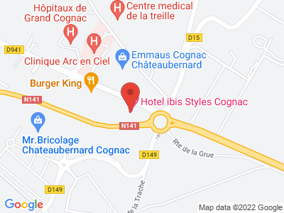 Plan Google Stage recuperation de points à Châteaubernard proche de Cognac