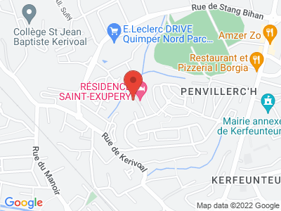 Plan Google Stage recuperation de points à Quimper proche de Concarneau