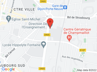 Plan Google Stage recuperation de points à Dijon proche de Longvic