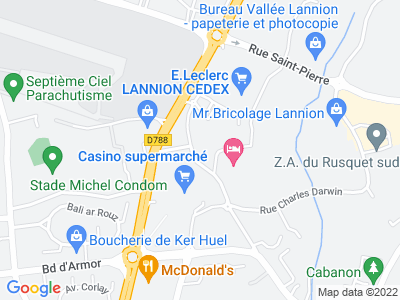 Plan Google Stage recuperation de points à Lannion proche de Brie-Comte-Robert