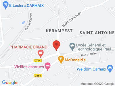 Plan Google Stage recuperation de points à Carhaix-Plouguer proche de Morlaix