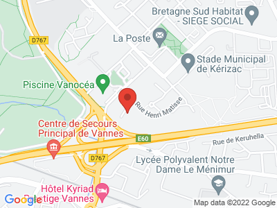 Plan Google Stage recuperation de points à Vannes proche de Plescop