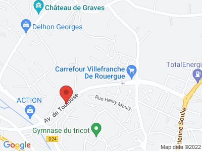 Plan Google Stage recuperation de points à Villefranche-de-Rouergue proche de Onet-le-Château