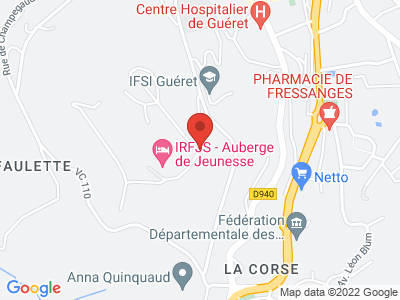 Plan Google Stage recuperation de points à Guéret proche de Aubusson