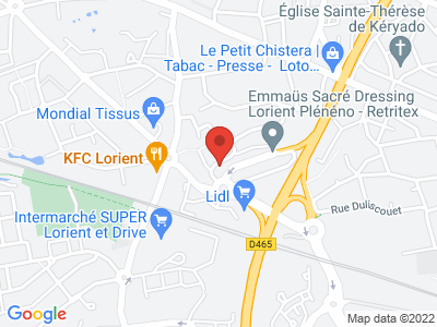 Plan Google Stage recuperation de points à Lorient proche de Caudan