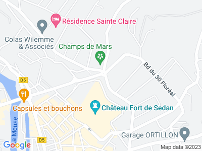 Plan Google Stage recuperation de points à Sedan proche de Charleville-Mézières