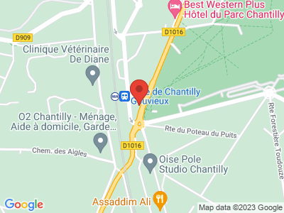 Plan Google Stage recuperation de points à Chantilly proche de Senlis