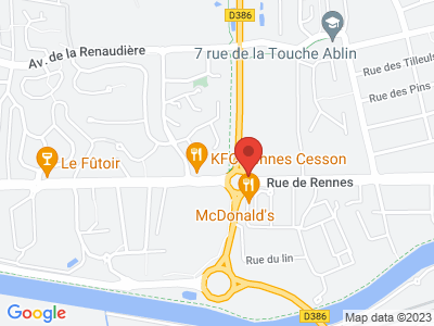 Plan Google Stage recuperation de points à Cesson-Sévigné proche de Rennes