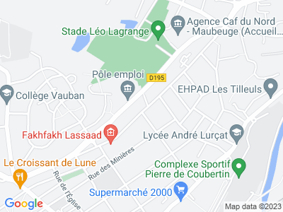 Plan Google Stage recuperation de points à Maubeuge proche de Hautmont