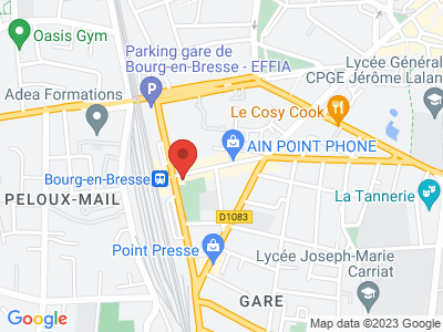 Plan Google Stage recuperation de points à Bourg-en-Bresse proche de Péronnas