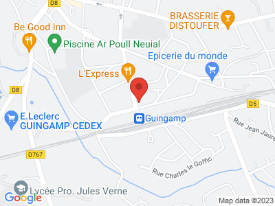 Plan Google Stage recuperation de points à Guingamp proche de Carhaix-Plouguer