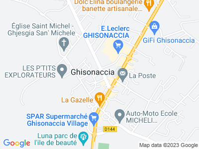 Plan Google Stage recuperation de points à Ghisonaccia proche de Prunelli-di-Fiumorbo