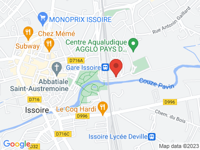 Plan Google Stage recuperation de points à Issoire proche de Vieille-Brioude