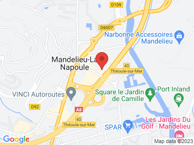 Plan Google Stage recuperation de points à Mandelieu-la-Napoule