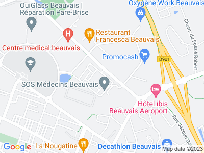 Plan Google Stage recuperation de points à Beauvais proche de Gournay-en-Bray