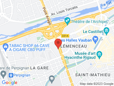 Plan Google Stage recuperation de points à Perpignan proche de Argelès-sur-Mer