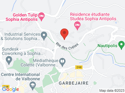 Plan Google Stage recuperation de points à Valbonne proche de Biot