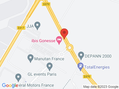 Plan Google Stage recuperation de points à Gonesse proche de Roissy-en-France