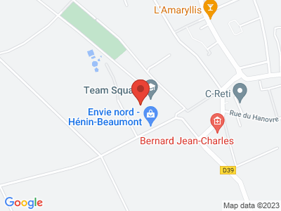 Plan Google Stage recuperation de points à Hénin-Beaumont proche de Carvin