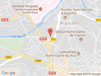 Plan Google Stage recuperation de points à Le Puy-en-Velay proche de Vieille-Brioude