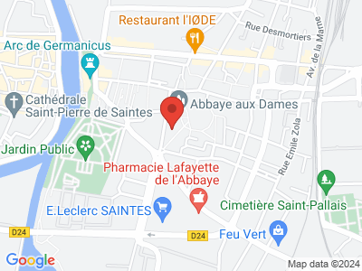 Plan Google Stage recuperation de points à Saintes proche de Saint-Jean-d'Angély
