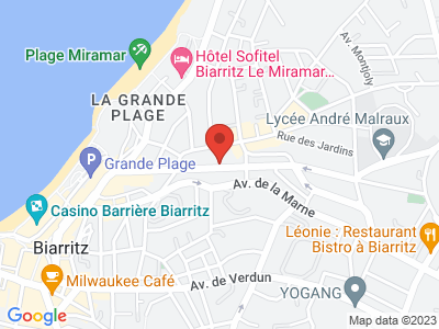 Plan Google Stage recuperation de points à Biarritz proche de Saint-Jean-de-Luz