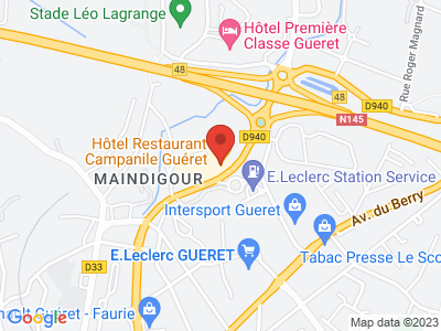 Plan Google Stage recuperation de points à Guéret proche de Montluçon