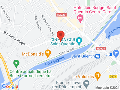 Plan Google Stage recuperation de points à Saint-Quentin proche de Péronne