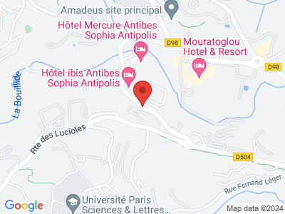 Plan Google Stage recuperation de points à Valbonne proche de Mouans-Sartoux