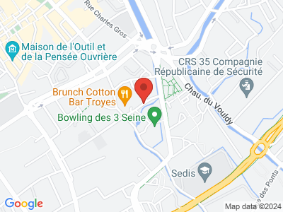 Plan Google Stage recuperation de points à Troyes proche de Nogent-sur-Seine